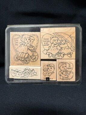 Stampin Up Vintage Valentines/ Friends theme retired 2005 set of 5